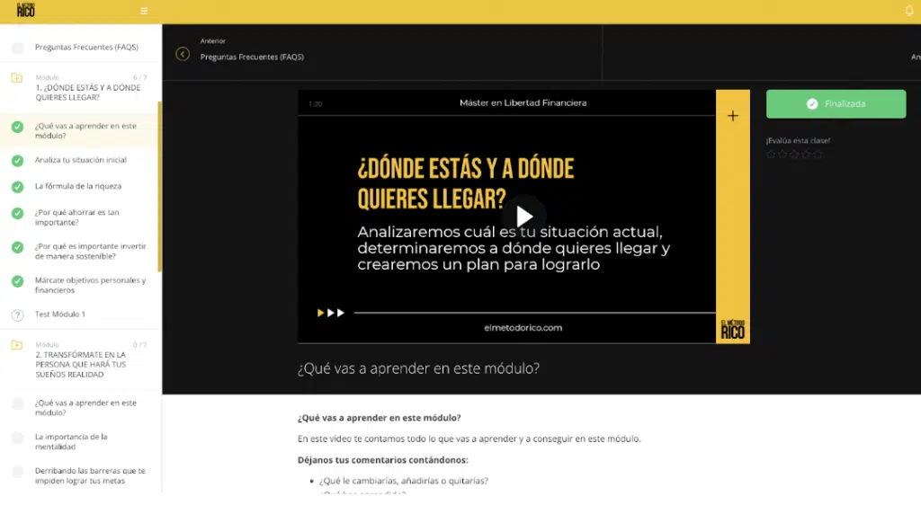 C&oacute;mo es el m&aacute;ster en libertad financiera de El M&eacute;todo Rico